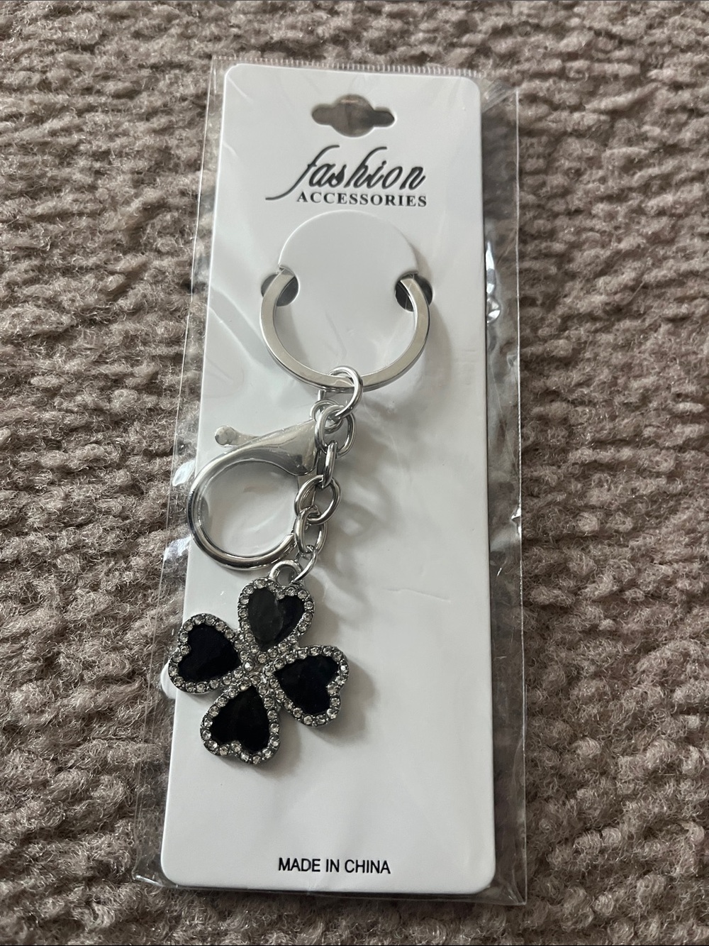 Black Clover Crystal Keychain